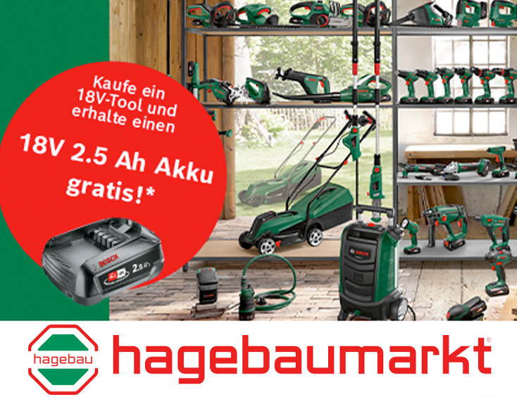18V Akku gratis zum 18V Tool von Bosch Home & Garden