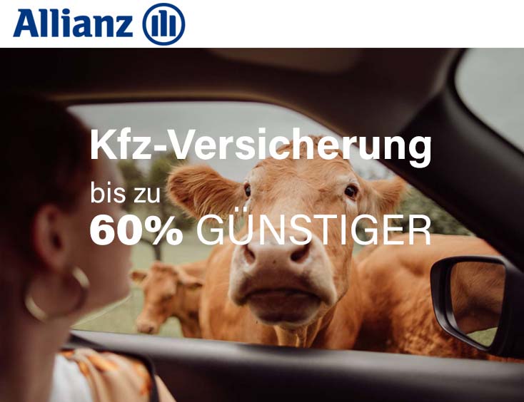 Allianz Kfz Versicherung bis zu 60% GÜNSTIGER