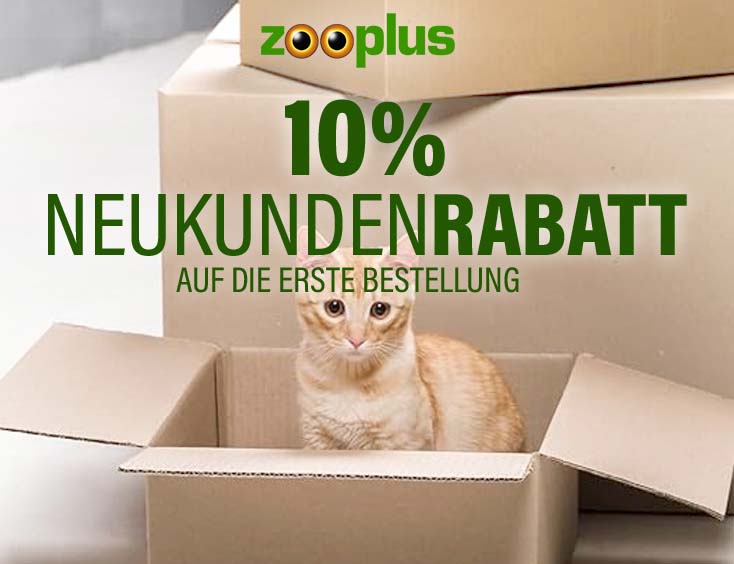 Zooplus: 10% Neukunden-Rabatt auf die erste Bestellung