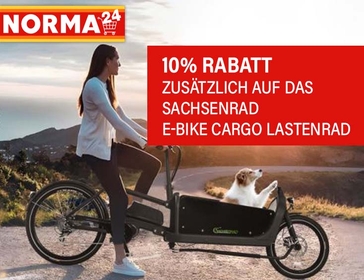 10% Rabatt zusätzlich auf das SachsenRad E-Bike Cargo Lastenrad