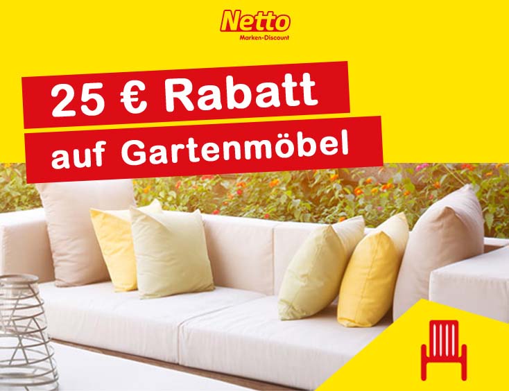 25 € Rabatt auf Gartenmöbel