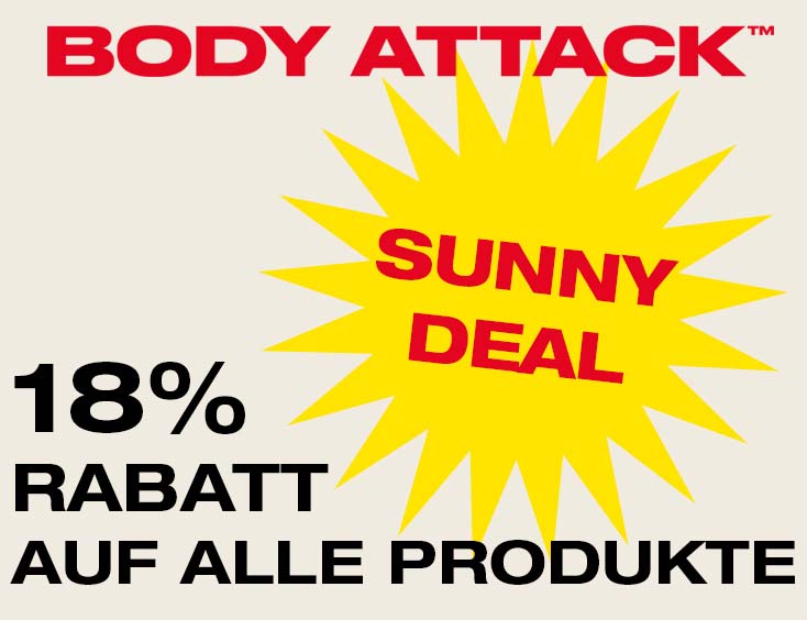 18% Rabatt auf alle Body Attack Produkte