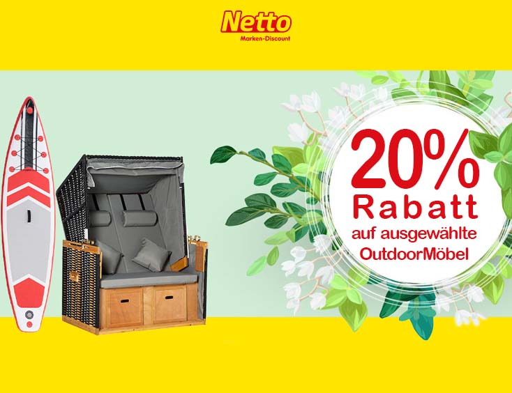 20 % Rabatt auf ausgewählte Outdoor-Möbel