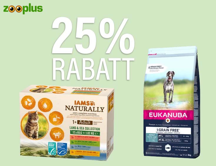 25% Rabatt Gutschein |  Alle Eukanuba und Iams Produkte