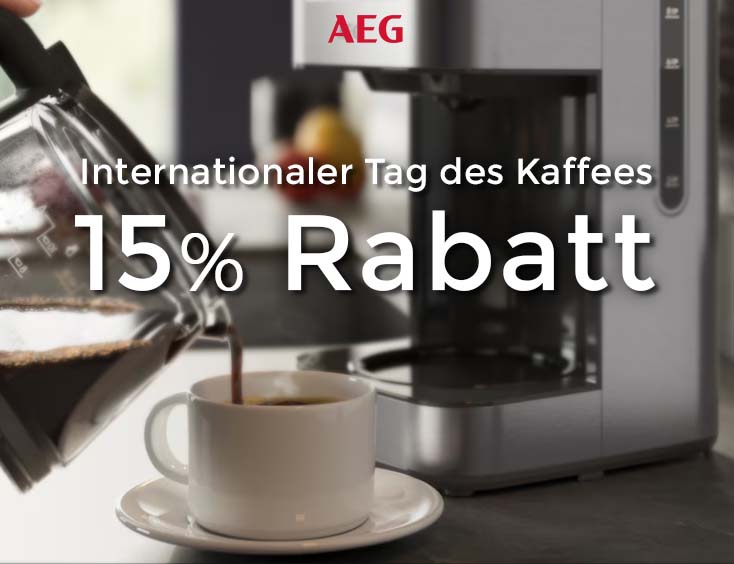 Internationalen Tag des Kaffees - 15 % Rabatt