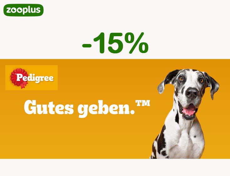 -15% auf alle Pedigree Produkte