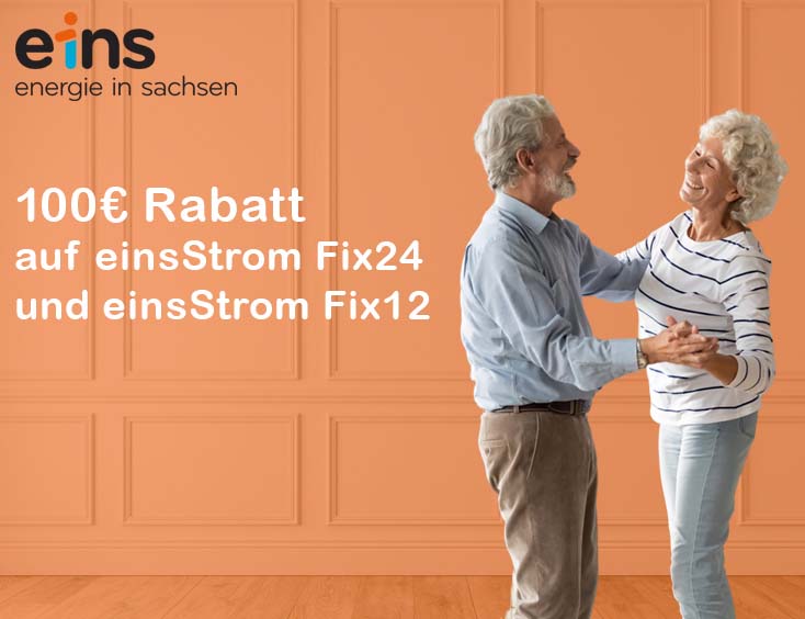 100 € Rabatt auf einsStrom Fix24 und einsStrom Fix12