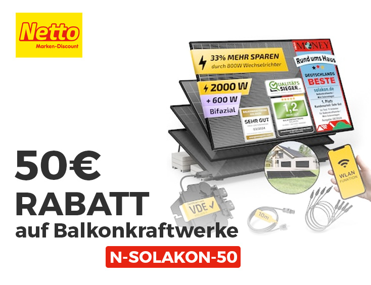 50€ Rabatt auf ausgewählte Solakon Artikel