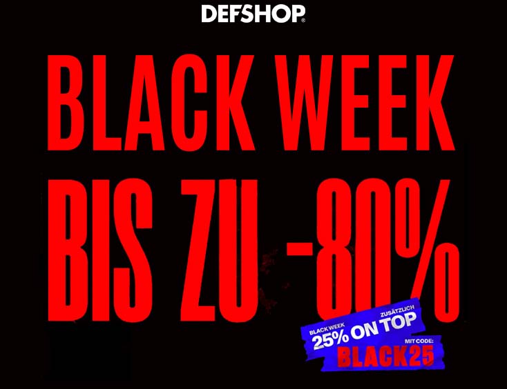 Bis -80% | BLACK WEEK Code Defshop