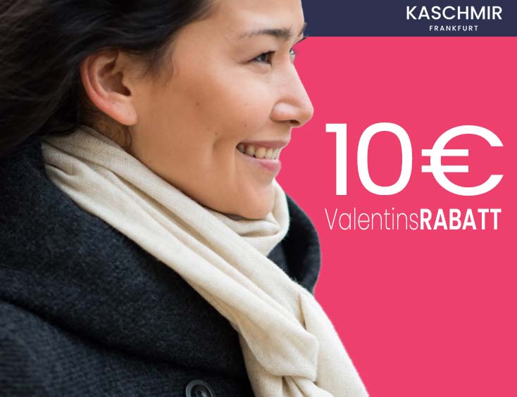 Kaschmir-Schal: 10 € Valentins-Rabatt