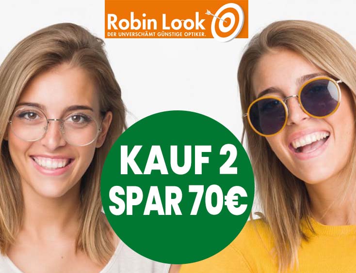 2 Brillen kaufen und 70 € sparen