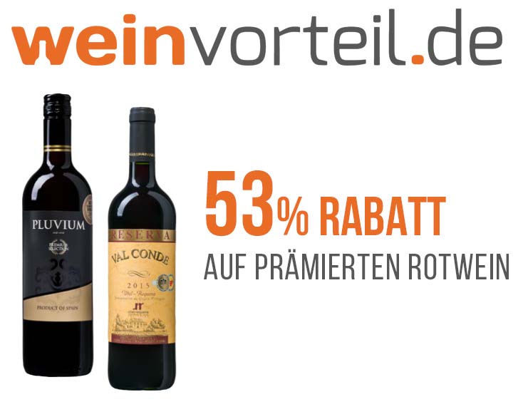 53% Rabatt auf prämierten Rotwein