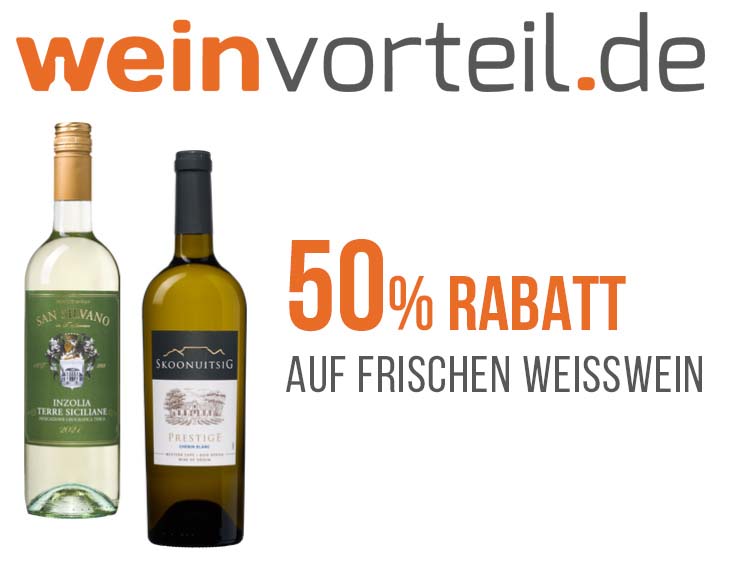 50% Rabatt auf frischen Weißwein