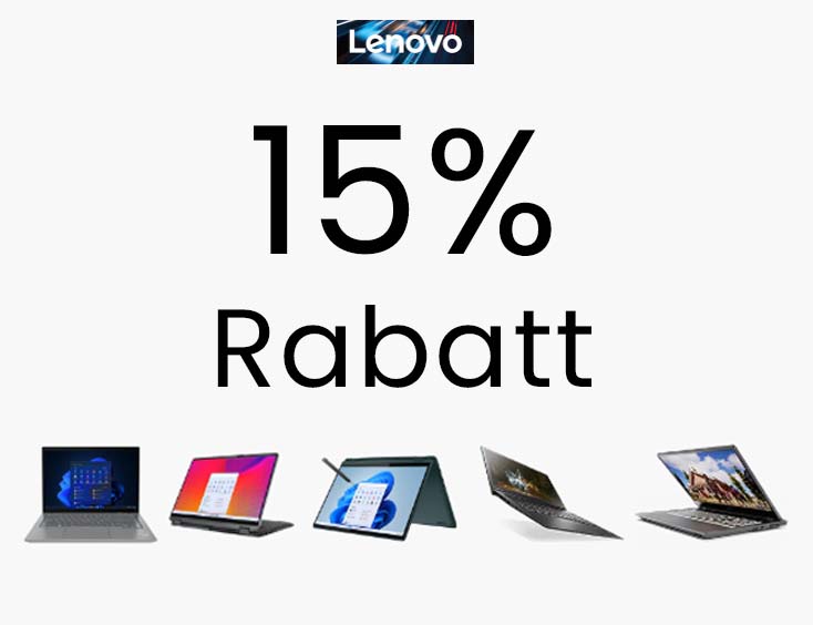 15 % Rabatt - ThinkPad, ThinkStation oder ThinkCentre
