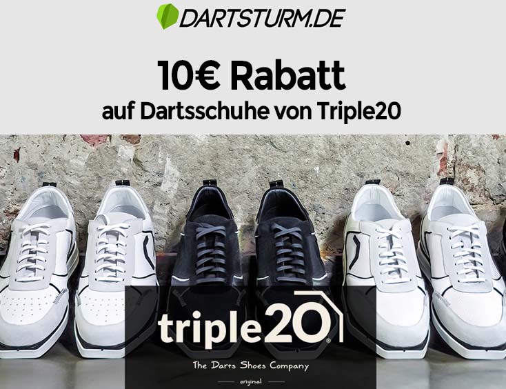 10€ Rabatt auf Dartsschuhe von Triple20