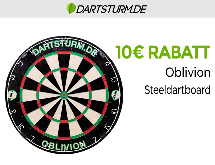 10€ Rabatt Oblivion Steeldartboard