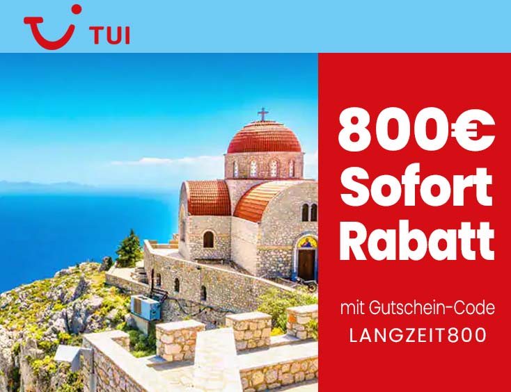 TUI-Reisen: 800 € Sofort-RABATT