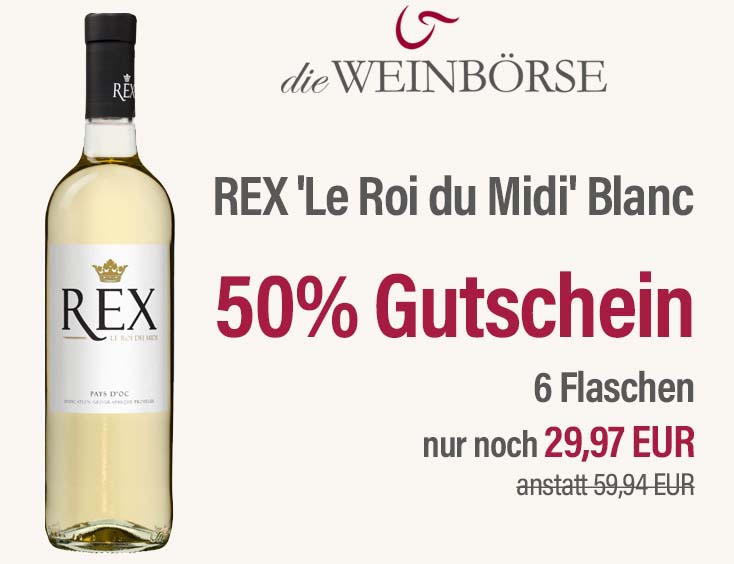 50% Gutschein REX 'Le Roi du Midi' Blanc