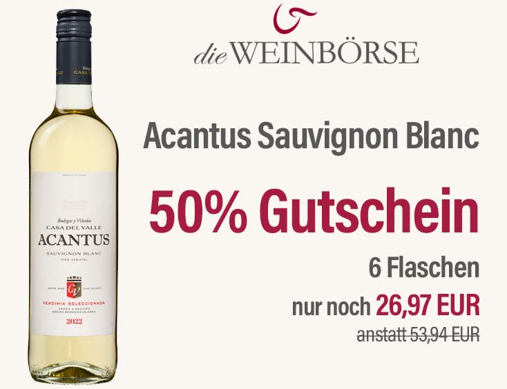 50% Gutschein Acantus Sauvignon Blanc