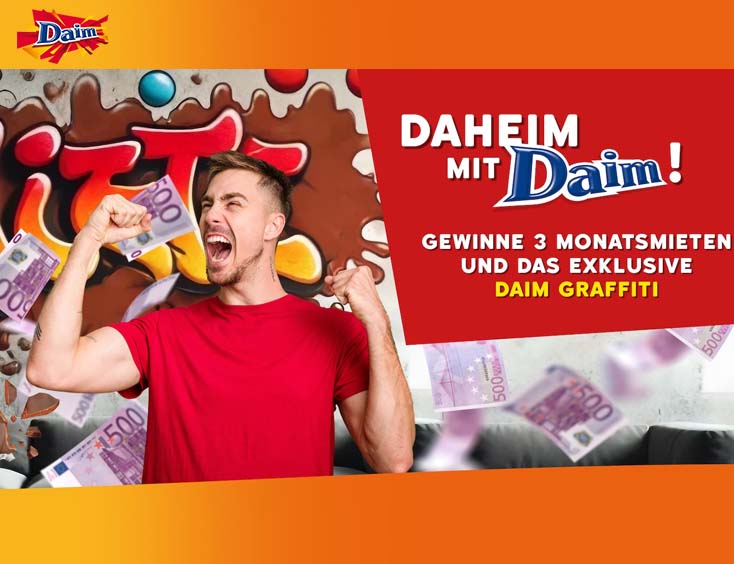 Gewinne 3 Monatsmieten + Daim Graffiti