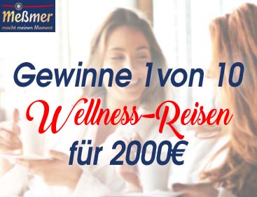 Gewinne 1 von 10 Wellness-Reisen für 2.000 €