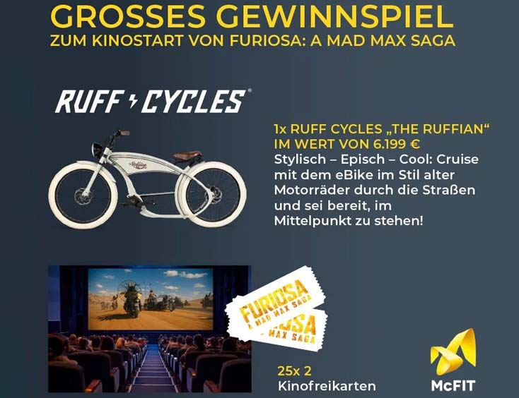 Bike von Ruff Cycles + Free Tickets "Furiosa: A Mad Max Saga"