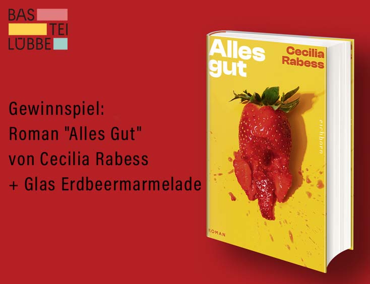 Roman "Alles Gut" + Glas Erdbeermarmelade