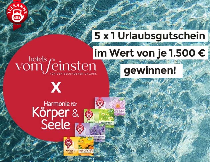 Urlaubsgutschein im Wert von je 1.500 € gewinnen